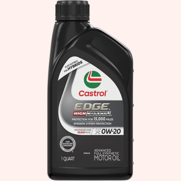 Castrol EDGE High Mileage 0W-20 Advanced Full Synthetic Motor Oil – 1 Quart, 6-Pack