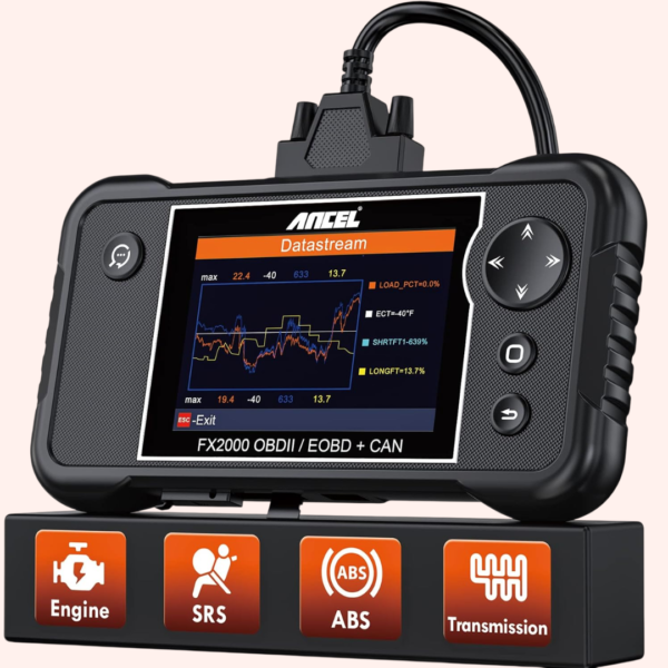 Nowzar Distributors - Products (11) ANCEL FX2000-US OBD2 Scanner, 4-System Car Diagnostic Tool with Live Data, Engine ABS SRS Transmission Code Reader
