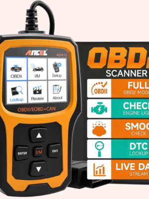 ANCEL AD410 Enhanced OBD2 Scanner, Automotive Code Reader for Check Engine Light, OBD II Fault Diagnostic Scan Tool for 1996+ OBD2 Vehicles, Black/Yellow