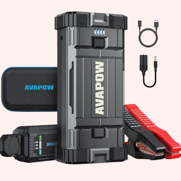 AVAPOW Car Jump Starter 4000A Peak, Portable 12V Battery Booster Pack with Jumper Cables, Heavy-Duty Jump Box for Cars, Trucks, SUVs & Emergency Roadside Assistance